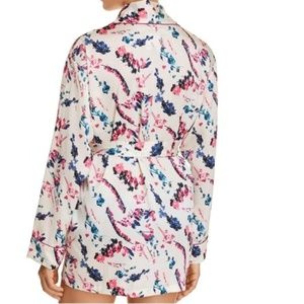 Sam Edelman | Abstract Floral Smoking Jacket Robe - Picture 2 of 8